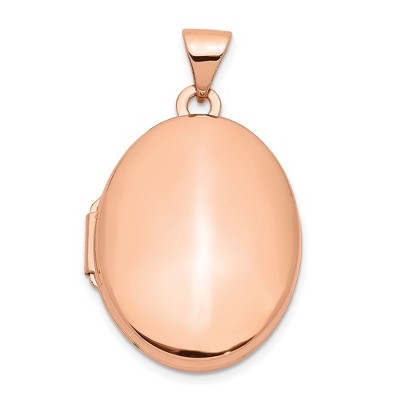 Black Bow Jewelry 14k Rose Gold 21mm Polished Oval Locket