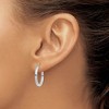 Black Bow Jewelry 2mm, 14k White Gold, Polished Square Tube Hoops, 20mm (3/4 Inch) - 3 of 4