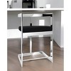 HomeRoots 26" Black and Silver Velvet and Stainless Steel Low Back Counter Height Bar Chair - 2 of 4