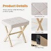 FONTOI Square Linen Makeup Stool Footstool Chair for Vanity, Modern Padded Seat Foot Rest for Makeup Room, Entryway, 16.9"*12.9"*17.7" - 4 of 4