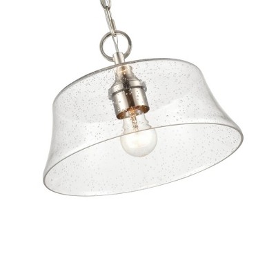 Caily 11.5" Brushed Nickel Pendant Light with Clear Glass Shade