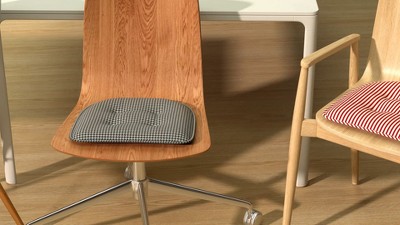 Bradford Striped Gray and Brown Memory Foam Chair Cushions, 12-Pack