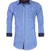 Coolmee Mens Plaid Casual Shirts Soft Long Sleeve Front Button Down Shirts Regular Stretch with Pocket - 2 of 3