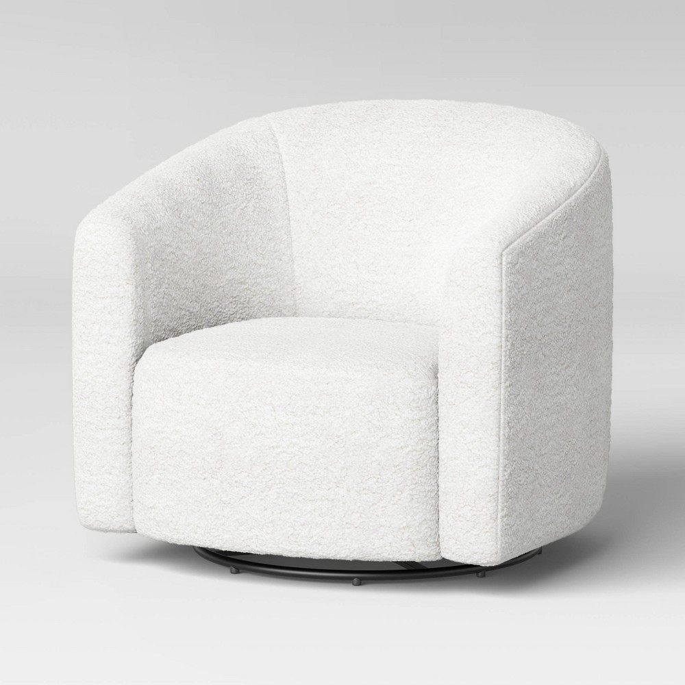 Aveline Large Scale Swivel Chair Cream Faux Shearling - Threshold™
