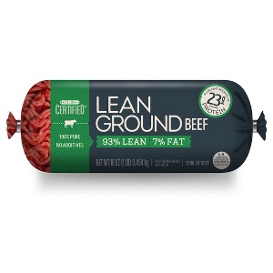Our Certified 93/7 Lean Ground Beef Roll - 1lb - 1 of 4