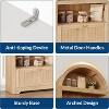 71" Tall Arched Book Shelf, 6-Tier Freestanding Bookshelf with Drawer and Open Display Shelves, Mid Century Modern Arched Bookcase for Living Room - 4 of 4