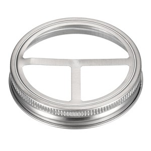 Unique Bargains 304 Stainless Steel Leak-Proof Mason Jar Toothbrush Holder Lid - 1 of 3