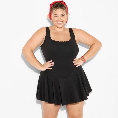 Women's Game Day Lace Drop Waist Mini Skater Dress - Wild Fable™