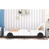 Vynxaria Twin Size Car-Shaped Platform Bed with Wheels - Stylish & Safe Design - 2 of 4
