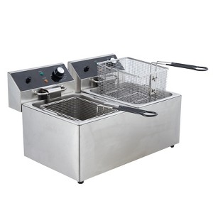 COZONY 3600W Commercial Deep Fryer, Stainless Steel Double Basket Countertop Frying Machine with Temperature Control - 1 of 4
