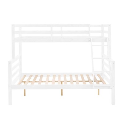 AZL1 Life Concept Beds Twin over Full Bunk Durable Contemporary Secure Guardrails Eco Friendly Ladder for Kids Bedroom, White, 79.53"*58.66"*61.81"