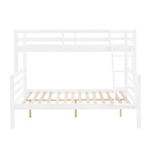 AZL1 Life Concept Beds Twin over Full Bunk Durable Contemporary Secure Guardrails Eco Friendly Ladder for Kids Bedroom, White, 79.53"*58.66"*61.81" - 1 of 4