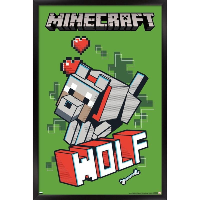 Trends International Minecraft - Wolf Framed Wall Poster Prints, 1 of 7