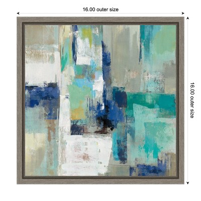 Abstract Blue and Beige Canvas Wall Art Print