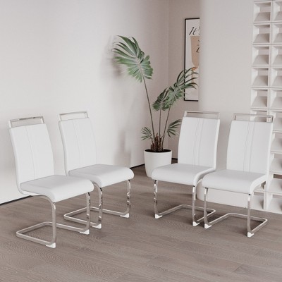 Modern Dining Chairs Set, with Thick Soft Cushions & Metal Leg, for Dining Room, Kitchen, Available in Multiple Colors