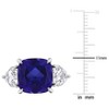 EVERLY JEWELRY | Sterling Silver 10 5/8 CT TGW Created Blue Sapphire Created White Sapphire Fashion Ring - 4 of 4