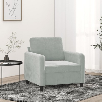 vidaXL Sofa Chair Light Gray 23.6 in. Velvet