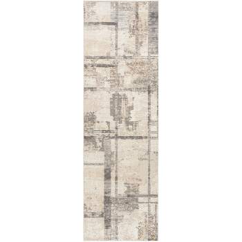 Nourison Modern Geometric Sustainable Woven Rug with Lines Beige