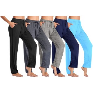 Blue Ice Women's Loose  Fit Classic Lounge Pants-5 Pack - 1 of 3