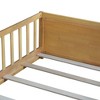 ORRD Twin size Floor Platform Bed with Built-in Book Rack,Natural - 4 of 4