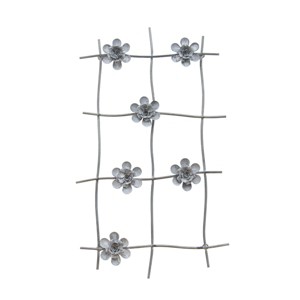 Flower Gray Metal Wall Art - Foreside Home & Garden - 1 of 4