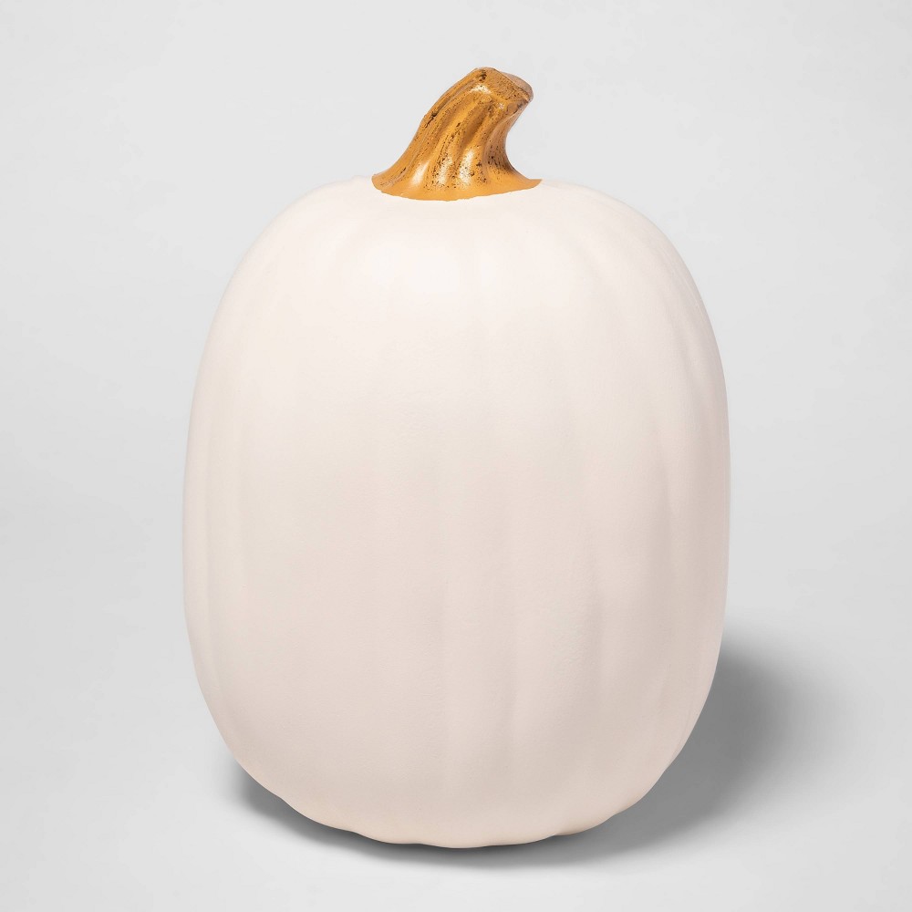 Halloween 13" Carvable Cream Pumpkin Halloween Decorative Prop - Hyde & EEK! Boutique