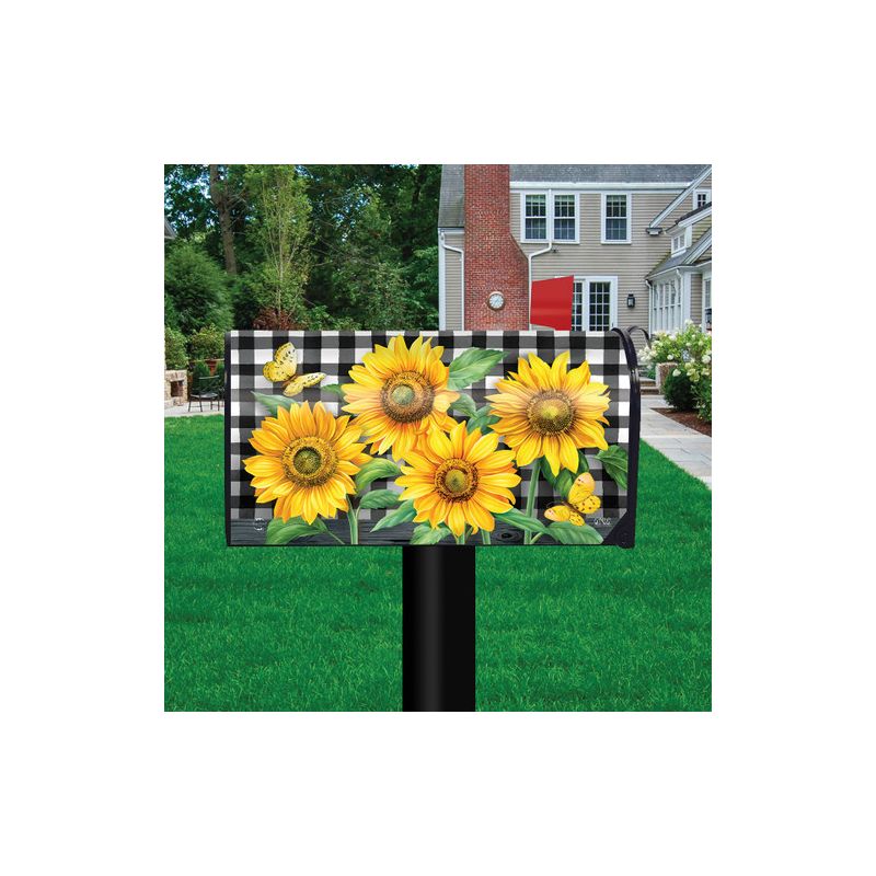 Briarwood Lane Checkered Sunflowers Summer Magnetic Mailbox Cover Everyday Floral Standard, 2 of 4