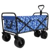 DSVIMOY Collapsible Foldable Wagon Cart, Beach Wagon Utility Cart for Camping Shopping Sports Gardening Fishing, Blue Flower, 35.04"*24.41"*38.58" - 4 of 4