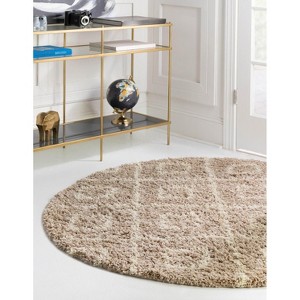 Unique Loom Trellis Shag Ruth Trellis Indoor Woven Area Rug - 1 of 4