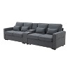 NicBex 114" Modern Cloud Couch with Charging Console,Sleeper Sofa with 2 Cup Holders & USB Ports,Linen Sofas for Living Room,Apartment - 2 of 4
