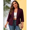 Women's Plus Size Blazer  Shawl Collar Elegant Notch Lapel Business Casual Tunic Office Suit Jacket with Pockets - 2 of 4