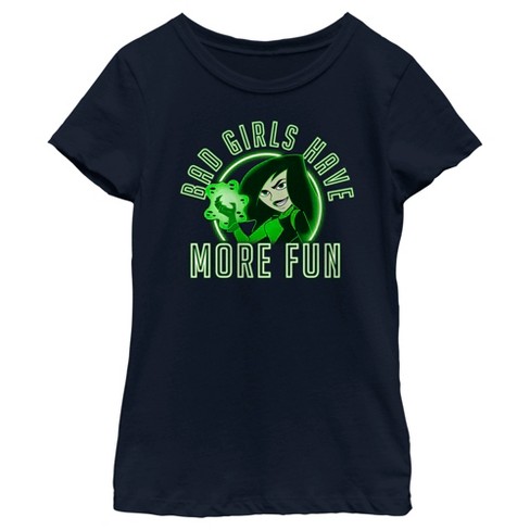 Girl's Kim Possible Neon Green Shego T-shirt - Navy Blue - X Small : Target