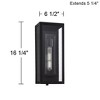 Possini Euro Design Double Box Modern Outdoor Wall Light Fixture Black Metal 16 1/2" Clear Glass for Post Exterior Barn Deck House Porch Yard Patio - 4 of 4