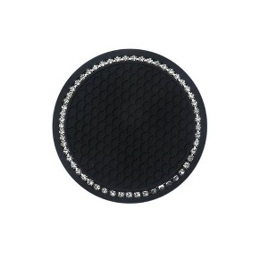 Anna-Kaci 2-Piece Round Rhinestone Car Cup Holder Coaster with Non-Slip Textured Surface - 1 of 4