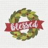 C&F Home Blessed Wreath Embroidered Waffle Weave Kitchen Towel - 3 of 3