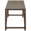 vidaXL Outdoor Patio Bench Outdoor Garden Bench with Steel Frame Poly Rattan - Brown 47.2" - 3 of 4