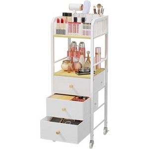Rolling Makeup Cart Organizer - Floor Skincare Make Up Storage with 3 Non-woven Fabric Drawers - 1 of 4