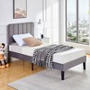 VECELO Velvet Upholstered Platform Bed Frame with Adjustable Headboard, Sturdy Wood Slat Support, No Box Spring Required - 3 of 4