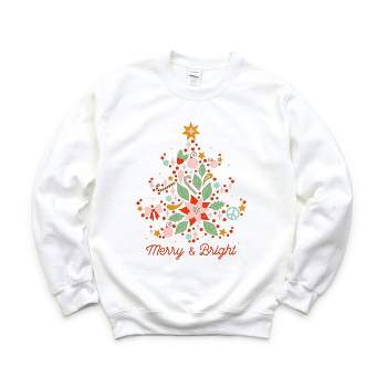 Simply Sage Market Women's Graphic Sweatshirt Merry and Bright Tree Grunge