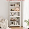 Living Room 71 in Tall Bookcase w/Adjustable Shelves & 31.5 in Width, 5 Tier Farmhouse Bookshelf w/ Wooden Legs, Rustic Vintage Book Shelf - 4 of 4