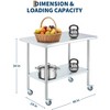 Stainless Steel Workbench, Commercial Kitchen Workbench with 4 Universal Wheels and Adjustable Base, Suitable for Restaurants, Garages and Outdoors - 2 of 4