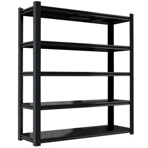 VYNXARIA 72.05" Tall Black Metal Shelving Unit with 5 Removable Dividers - Heavy-Duty Storage Solution for Garages, Kitchens, and Offices - 1 of 4