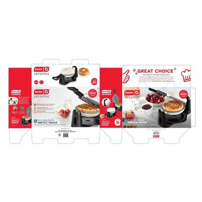 Dash Nonstick Ceramic Flip Belgian Style Waffle Maker