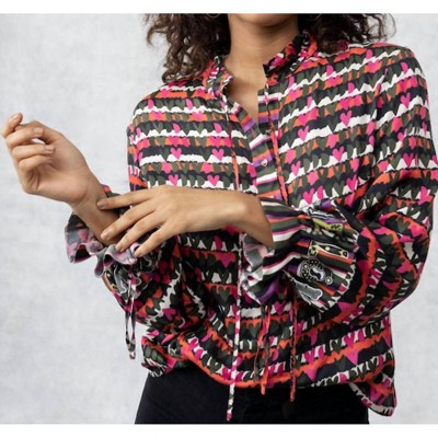 Women's Esther Hearts Print Blouse - EMILY LOVELOCK