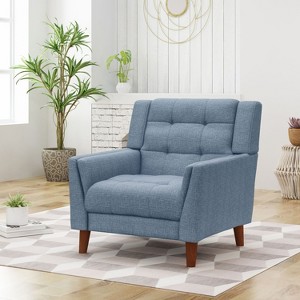 PAGED Simple Modern Accent Chair Upholstered Armchair Comfy Living Room Chairs with Tufted Back for Living Room, Reading Room - 1 of 4