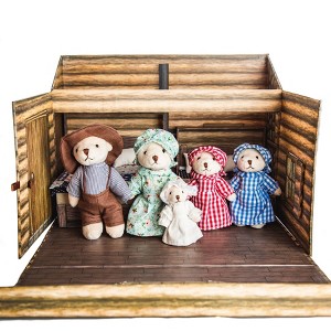 The Queens Treasures My First Little House 30 Pc Ingalls Bear Family and Cabin - 1 of 4