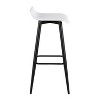 Set of 2 Ale Faux Leather/Steel Barstools Black/White - LumiSource: Upholstered Rectangle, Fixed Height, 250lbs Capacity - 3 of 4