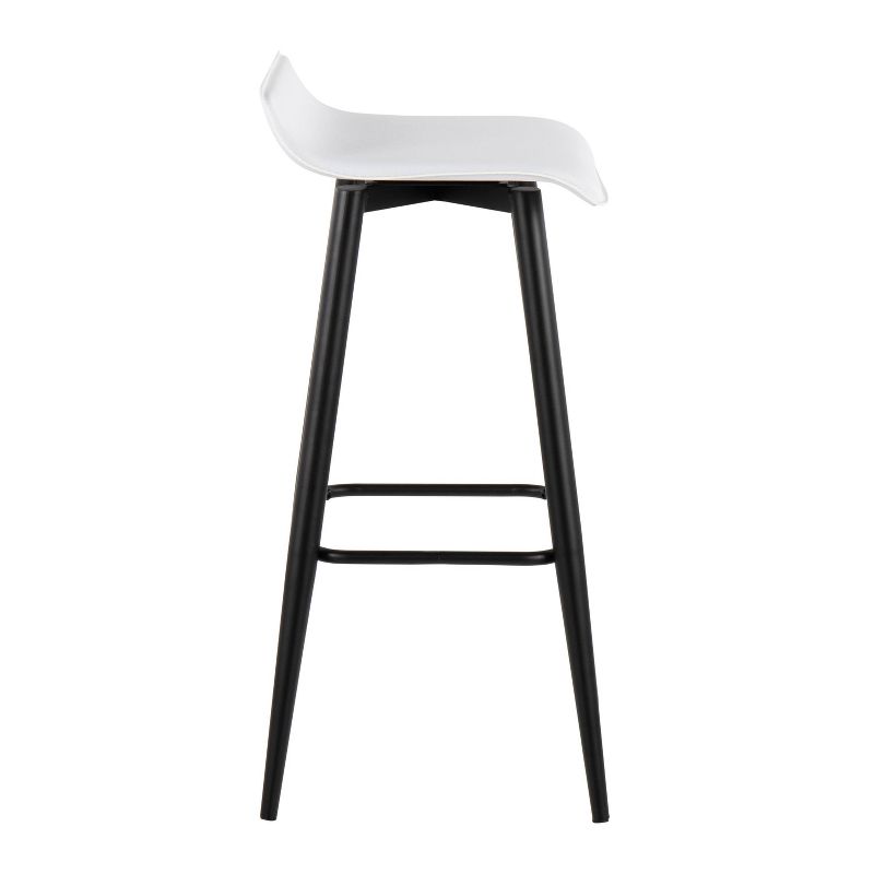 Set of 2 Ale Faux Leather/Steel Barstools Black/White - LumiSource, 4 of 12