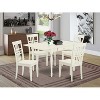 5-Piece Linen White Finish Solid Wood Top - Dining Room Set - Seats 4 - 2 of 4