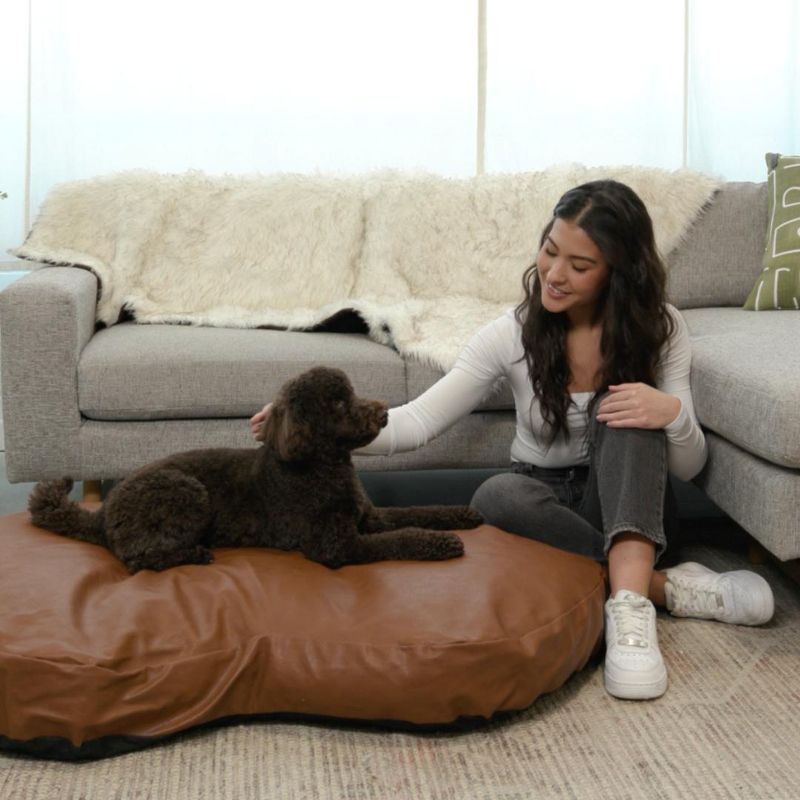 PAW BRANDS PupCloud Faux Leather Memory Foam Luxury Dog Bed, 4 of 6